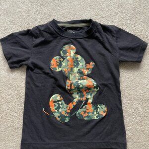 Disney Mickey Mouse Camo Camouflage Graphic Tee T-Shirt Toddler Boy/Girl Size 3T